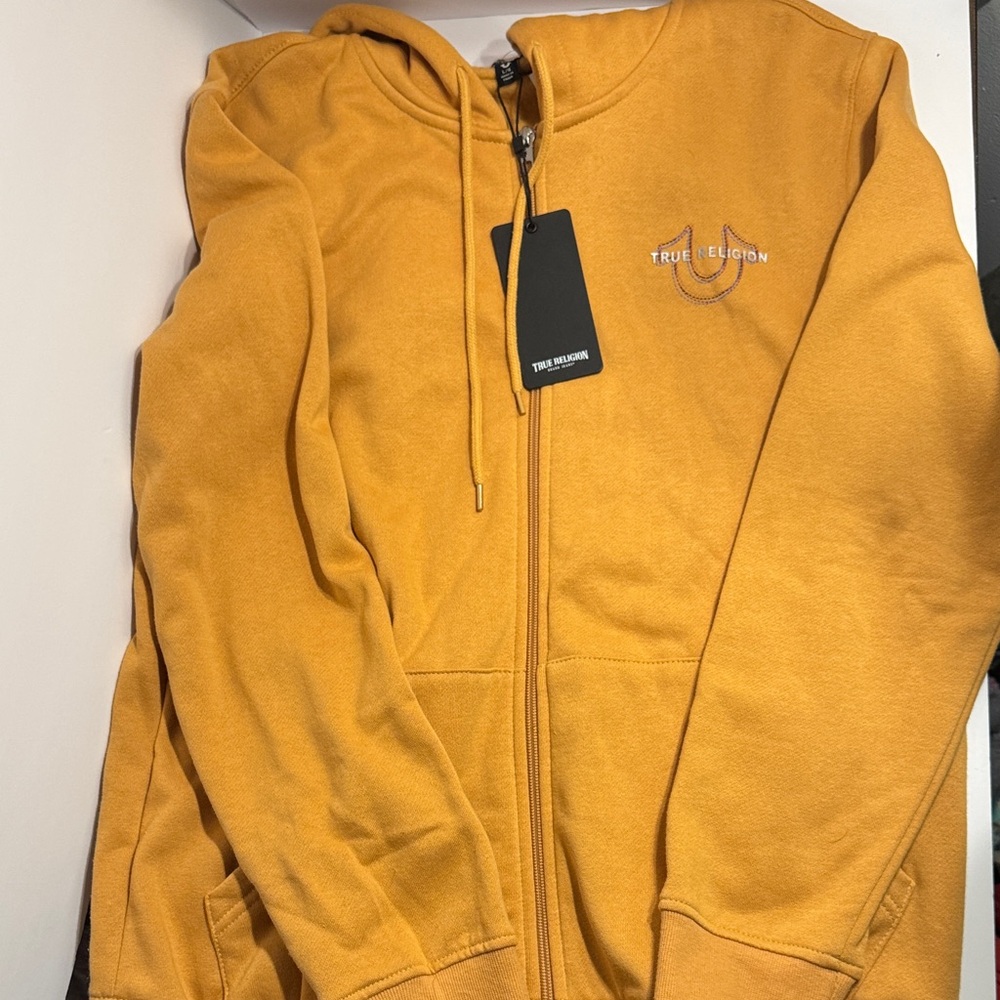 True Religion, Oak Buff, Multi HS Zip-Up Hoodie, Large NWT